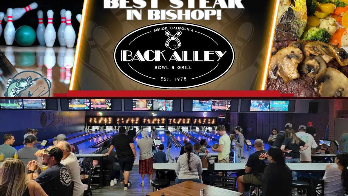 Interior view of the bowling and grill area.